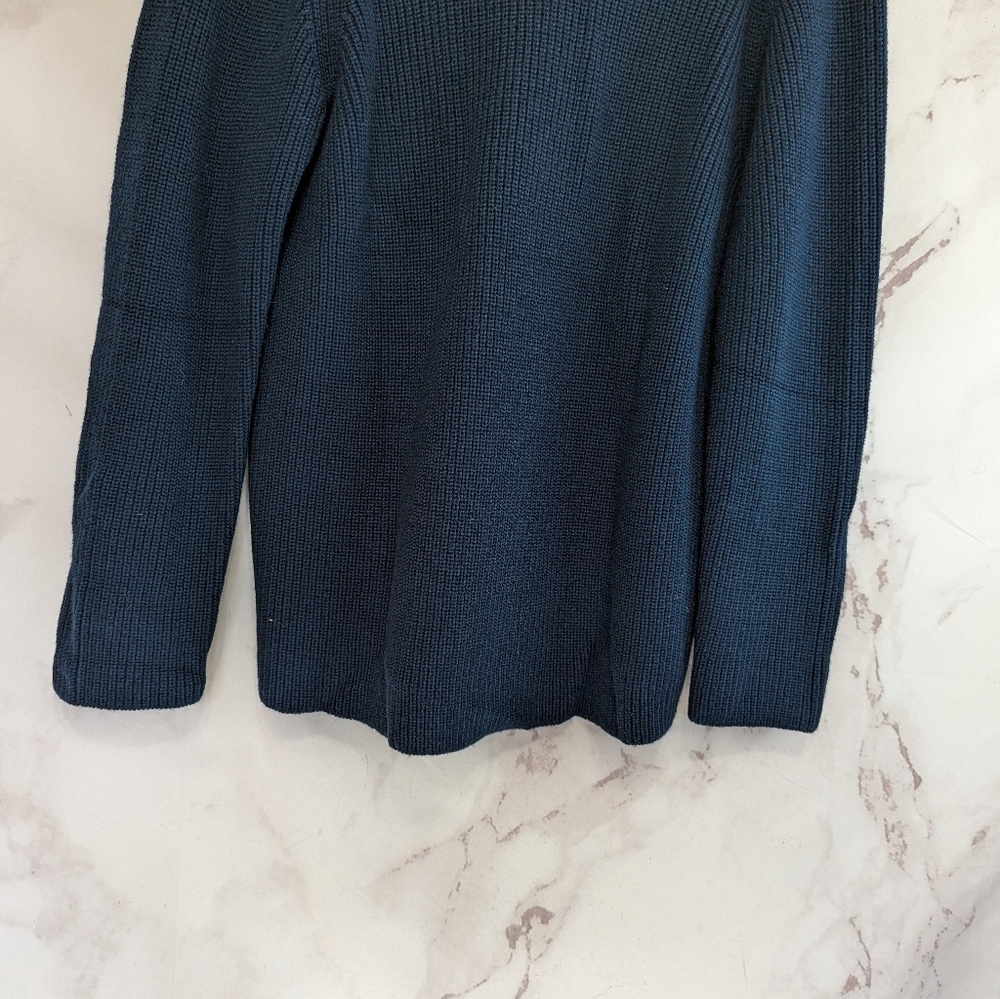 Anthropologie Sweater Womens Small Blue Wool Blend V Neck Velvet Graham Pullover - Picture 7 of 9